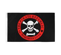 AZ FLAG Drapeau République des Pirates rouge 150x90 cm 2 Œillets