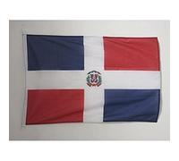 AZ FLAG - Drapeau République Dominicaine Spécial Extérieur - 90x60 cm - Pavillon Nautique Dominicain En Maille Bloquée Avec Anneaux Plastiques Intégrés - 80g