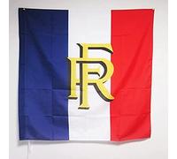AZ FLAG - Drapeau République française RF - 90x90 cm - Drapeau Blason France 100% Polyester Avec Fourreau et Cordelette - Pavillon 80 g