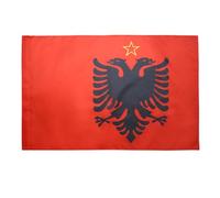 AZ FLAG - Drapeau République populaire socialiste d'Albanie 1946-1992 - 150x90 cm - Drapeau Albanais - Pavillon 110 g
