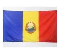 AZ FLAG - Drapeau République socialiste de Roumanie 1947-1989 - 150x90 cm - Drapeau Communiste Roumain 100% Polyester Avec Fourreau et cordelette - Pavillon 110 g