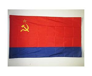 AZ FLAG Drapeau République socialiste soviétique d'Azerbaïdjan 1920-1991 90x60cm - Drapeau de la RSSA d'URSS 60 x 90 cm Fourreau pour hampe