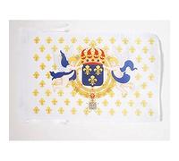 AZ FLAG - Drapeau Roi de France Fleur de Lys - 45x30 cm - Pavillon Royaliste Français 100% Polyester Avec Deux Cordelettes - 20g