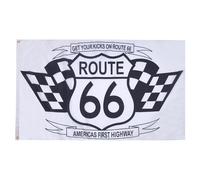 AZ FLAG Drapeau Route 66 Noir et Blanc 150x90 cm Polyester 100D 2 Œillets