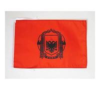 AZ FLAG - Drapeau Royaume albanais 1939-1944 - 45x30 cm - Pavillon Royal D'Albanie 100% Polyester Avec Deux Cordelettes - 20g