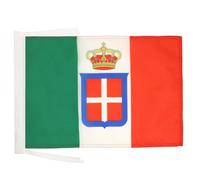 AZ FLAG Drapeau Royaume d’Italie couronne 45x30 cm Cordelettes