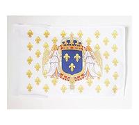 AZ FLAG - Drapeau Royaume de France Anges - 45x30 cm - Pavillon Royaliste Français Fleur De Lys 100% Polyester Avec Deux Cordelettes - 20g