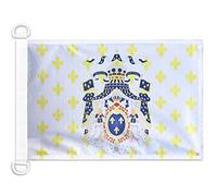 AZ FLAG - Drapeau Royaume de France Grandes Armes - 45x30 cm - Pavillon Nautique Royaliste Fleur De Lys Spécial Bateau Et Extérieur En Maille Bloquée Avec Anneaux Plastiques Intégrés - 30g