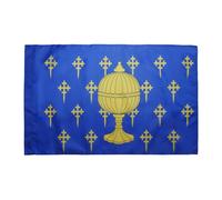AZ FLAG - Drapeau Royaume de Galice 409-1833 - 90x60 cm - Drapeau Royal Galicien - Reino De Galicia 100% Polyester Avec Fourreau et Cordelette - Pavillon 50 g
