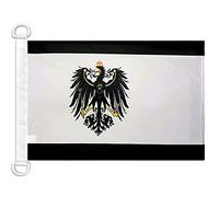 AZ FLAG - Drapeau Royaume de Prusse 1701-1918 - 45x30 cm - Pavillon Nautique Prussien Spécial Bateau Et Extérieur En Maille Bloquée Avec Anneaux Plastiques Intégrés - 30g