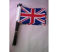 AZ FLAG Drapeau Royaume-Uni 15x10cm avec HAMPE - Lot de 10 Drapeaux Anglais - UK - Grande Bretagne 10 x 15 cm