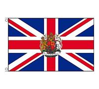 AZ FLAG - Drapeau Royaume-Uni avec Armes - 90x60 cm - Drapeau Anglais - UK - Grande Bretagne 100% Polyester avec Oeillets Métalliques Intégrés - Pavillon 50 g