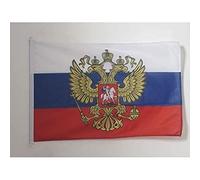 AZ FLAG - Drapeau Russie avec aigle Spécial Extérieur - 150x90 cm - Drapeau Russe En Maille Bloquée Avec Anneaux Plastiques Intégrés - 170g