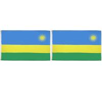 AZ FLAG - Drapeau Rwanda - 150x90 cm - Polyester léger - Drapeau Rwandais Avec Oeillets Métalliques Intégrés - 80g (Lot de 2)