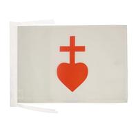 AZ FLAG Drapeau Sacré coeur de Jésus 45x30 cm Polyester 100D Cordelettes