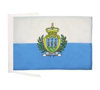 AZ FLAG - Drapeau Saint Marin - 45x30 cm - Pavillon Saint-Marinais 100% Polyester Avec Deux Cordelettes - 20g