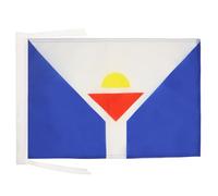 AZ FLAG - Drapeau Saint-Martin - 45x30 cm - Pavillon Saint-Martinois 100% Polyester Avec Deux Cordelettes - 20g