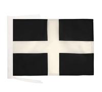 AZ FLAG - Drapeau Saint Piran - 45x30 cm - Pavillon De Cornouailles - Bretagne 100% Polyester Avec Deux Cordelettes - 20g
