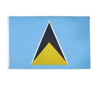 AZ FLAG Drapeau Sainte Lucie 150x90 cm Polyester 100D 2 Œillets | Usage intérieur et extérieur Drapeau décoratif saint-lucien St Lucia coutures doubles et bords renforcés