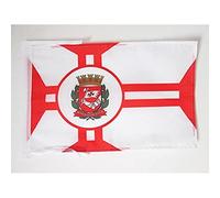 AZ FLAG Drapeau Sao Paolo 45x30 cm Polyester 100D Cordelettes | Usage intérieur et extérieur Drapeau décoratif de la ville de São Paulo coutures doubles et bords renforcés
