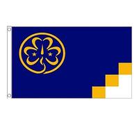 AZ FLAG - Drapeau Scouts Guides et Eclaireuses - 150x90 cm - Drapeau Association Mondiale Des Guides Et Eclaireuses 100% Polyester Avec Oeillets Métalliques Intégrés - Pavillon 110 g