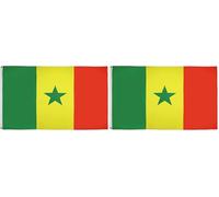 AZ FLAG - Drapeau Sénégal - 90x60 cm - Polyester léger - Drapeau Sénégalais Avec Oeillets Métalliques Intégrés - 40g (Lot de 2)