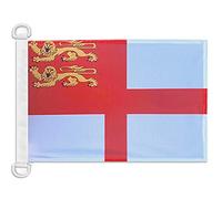 AZ FLAG - Drapeau Sercq - 45x30 cm - Pavillon Nautique Île Anglo-Normande De Sark Spécial Bateau Et Extérieur En Maille Bloquée Avec Anneaux Plastiques Intégrés - 30g