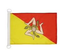 AZ FLAG - Drapeau Sicile - 45x30 cm - Pavillon Nautique Sicilien - Italie Spécial Bateau Et Extérieur En Maille Bloquée Avec Anneaux Plastiques Intégrés - 30g