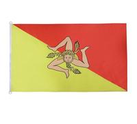 AZ FLAG - Drapeau Sicile Spécial Extérieur - 150x90 cm - Drapeau Sicilien - Italie En Maille Bloquée Avec Anneaux Plastiques Intégrés - 170g