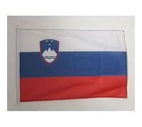 AZ FLAG - Drapeau Slovénie Spécial Extérieur - 90x60 cm - Pavillon Nautique Slovène En Maille Bloquée Avec Anneaux Plastiques Intégrés - 80g