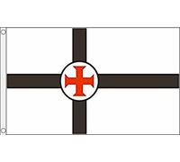AZ FLAG - Drapeau Société Secrète Ordre du Temple - 90x60 cm - Drapeau Templiers 100% Polyester Avec Oeillets Métalliques Intégrés - Pavillon 50 g