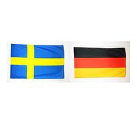 AZ FLAG Drapeau Suède 90x60cm - Drapeau suédois 60 x 90 cm - Drapeaux & Drapeau Allemagne 90x60cm - Drapeau Allemand 60 x 90 cm Polyester léger