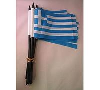 AZ FLAG Drapeau sur Hampe Grèce 15x10 cm Drapeau Grec Polyester Léger Hampe