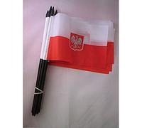 AZ FLAG Drapeau sur Hampe Pologne avec Aigle 15x10 cm Polyester Léger Hampe
