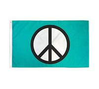 AZ FLAG Drapeau Symbole Paix Bleu 150x90 cm Polyester 100D 2 Œillets