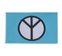 AZ FLAG Drapeau Symbole Paix Bleu 90x60 cm Polyester 100D 2 Œillets