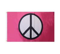 AZ FLAG Drapeau Symbole Paix Rose 150x90 cm Polyester 100D 2 Œillets