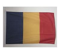 AZ FLAG - Drapeau Tchad - 45x30 cm - Pavillon Nautique Tchadien Spécial Bateau Et Extérieur En Maille Bloquée Avec Anneaux Plastiques Intégrés - 30g