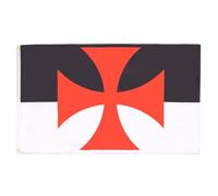 AZ FLAG Drapeau Templiers Baussant 150x90 cm Polyester 100D 2 Œillets | Usage intérieur et extérieur Drapeau décoratif de l'ordre du Temple coutures doubles et bords renforcés