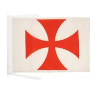 AZ FLAG Drapeau Templiers Ordre du Temple 45x30 cm Cordelettes