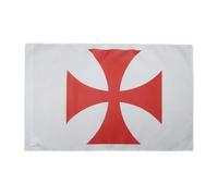 AZ FLAG - Drapeau Templiers Ordre du Temple - 90x60 cm - Drapeau Croix Pattee Rouge 100% Polyester Avec Fourreau et Cordelette - Pavillon 50 g