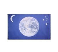 AZ FLAG - Drapeau Terre Lune et étoiles - 150x90 cm - Drapeau Du Ciel 100% Polyester Avec Oeillets Métalliques Intégrés - Pavillon 110 g