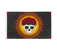 AZ FLAG - Drapeau Tête de mort avec roses - 150x90 cm - Drapeau Pirate 100% Polyester Avec Oeillets Métalliques Intégrés - Pavillon 110 g