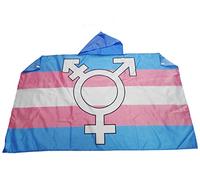 AZ FLAG - Drapeau Transgenre avec symbole - 150x90 cm - Cape Drapeau Lgbt - Trangender - Rainbow 100% Polyester Avec Manches Intégrées - Body Flag - 80 g