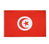 AZ FLAG Drapeau Tunisie 150x90 cm Tunisien Polyester Léger 2 Œillets | Usage intérieur Drapeau décoratif تونس coutures doubles et bords renforcés avec œillets métalliques
