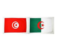 AZ FLAG Drapeau Tunisie 150x90cm - Drapeau Tunisien 90 x 150 cm Polyester léger & Drapeau Algérie - 150x90 cm - Polyester léger - Drapeau Algérien Avec Oeillets Métalliques Intégrés - 80g