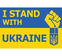 AZ FLAG Drapeau Ukraine I Stand with Ukraine Poing Levé 150x90 cm 2 Œillets