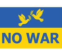 AZ FLAG Drapeau Ukraine No War avec colombes 150x90 cm 2 Œillets