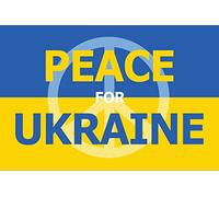 AZ FLAG - Drapeau Ukraine Peace for Ukraine - 150x90 cm - Drapeau Ukrainien 100% Polyester Avec Oeillets Métalliques Intégrés - Pavillon 110 g