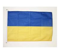AZ FLAG - Drapeau Ukraine Spécial Extérieur - 150x90 cm - Drapeau Ukrainien En Maille Bloquée Avec Anneaux Plastiques Intégrés - 170g